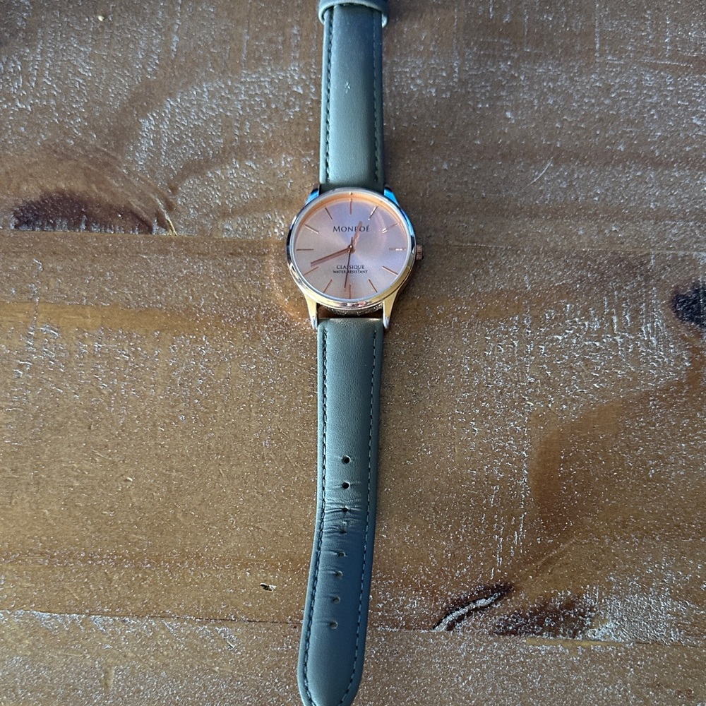 Monroe Rose Gold Dial with Gray Strap Watch